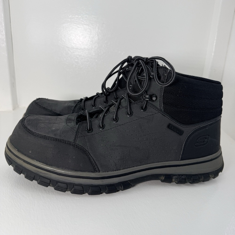 Skechers Work McColl-Dassah Men's 12 M Composite Toe Waterproof Boots Black